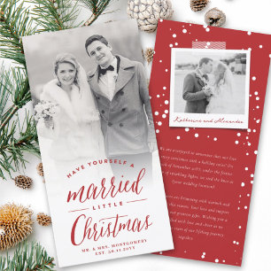 Married Little First Christmas Photo Wedding Holiday Card