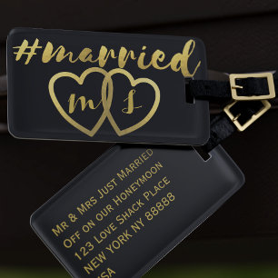 Married Luggage Tag for Honeymoon Bag