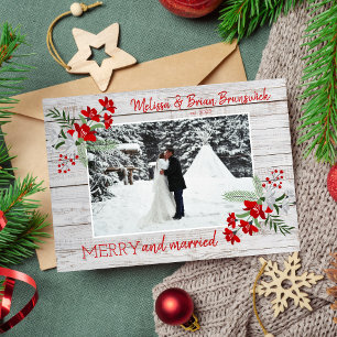 Married Merry Christmas Photo Holiday Card