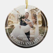 Married & Merry First Chirstmas Custom Photo