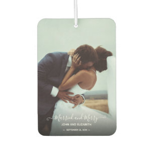 Married Merry First Christmas Newlywed Photo Air Freshener