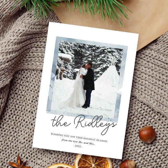 Married Merry Happy Holiday Christmas Photo Card (Creator Uploaded)