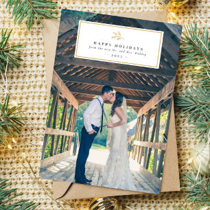 Married Merry Happy Holiday Christmas Photo Card