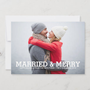 MARRIED & MERRY   HOLIDAY PHOTO CARD