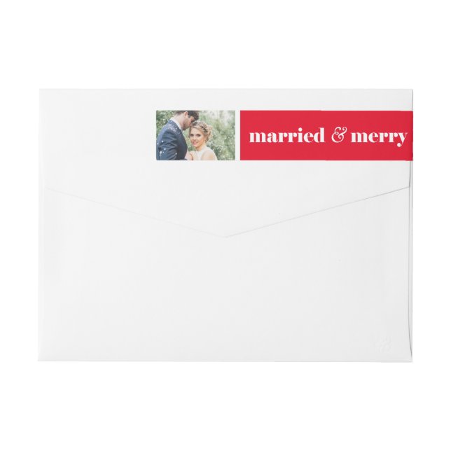 Married & Merry Return Adress Labels | Christmas (Back)