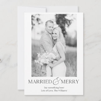 Married & Merry Simple First Christmas Card