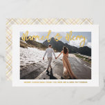 Married & Merry Wedding Mr & Mrs First Christmas Foil Holiday Card<br><div class="desc">Married & Merry Wedding Mr & Mrs First Christmas Foil Stamped Christmas Cards features a simple design with your favourite photo with the text overlay "Married & Merry" in modern calligraphy script typography. Personalized with a simple message below. Perfect for family and friends to celebrate your 1st Christmas as Mr...</div>