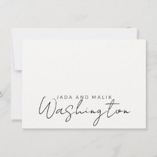 Married Name Wedding Monogram Script Card