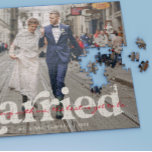 Married | Newlyweds Wedding Photo Personalized Jigsaw Puzzle<br><div class="desc">Add your own photo and text for a beautiful, unique gift. A special way to honour your relationship! Frame it once you've finished for a unique piece of art. Always a hit, no matter the recipient. Shop today for that extra special gift! We can make you an expertly personalized gift...</div>