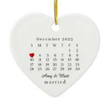 Married Ornament, Wedding Gift, Wedding Date