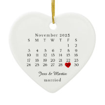 Married Ornament, Wedding Gift, Wedding Date 