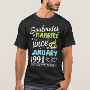 Married Since January 1991 Never Ending 32 Years L T-Shirt