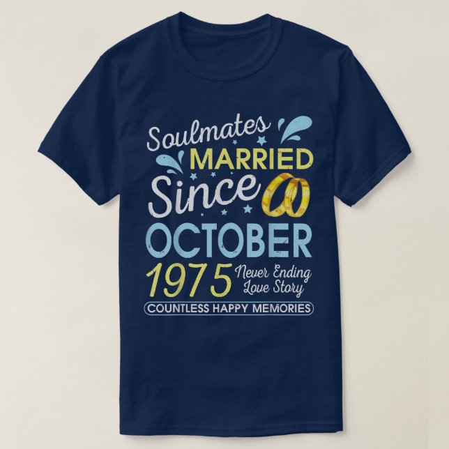 Married Since October 1975 Never Ending 47 Years L T-Shirt (Design Front)