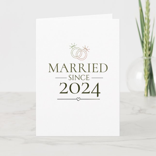 Married Since Personalized Year Minimal Couple  Card (Front)