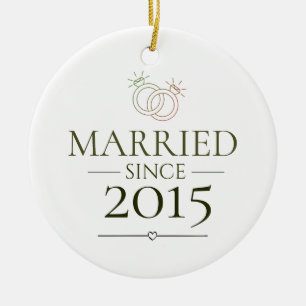 Married Since Personalized Year Minimal Couple Ceramic Ornament