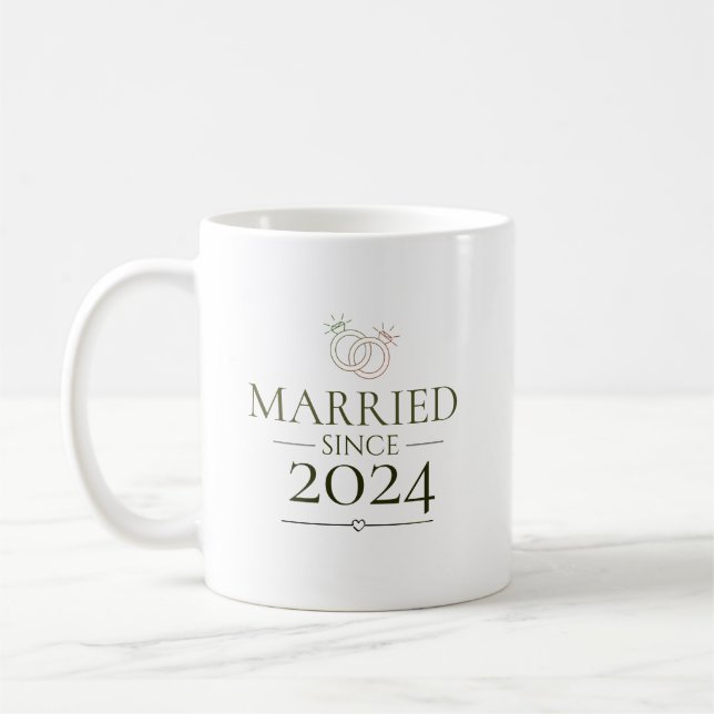 Married Since Personalized Year Minimal Couple  Coffee Mug (Left)