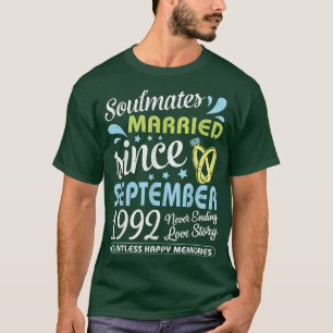 Married Since Sept 1992 Never Ending 30 Years Love T-Shirt