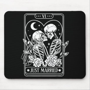 Married Skeleton Couples Tarot Card Mr Mrs Gothic Mouse Pad