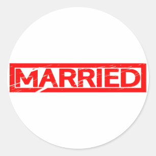 Married Stamp Classic Round Sticker