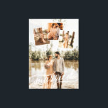 Married Swirly Script Wedding Photo Collage Canvas Print<br><div class="desc">Romantic canvas to which you can add four of your wedding photos. One photo covers the entire canvas. Choose one with plenty of negative space at the upper half of the photo. Add three more photos of your choice to fit inside small white printed frames. Married is written in a...</div>