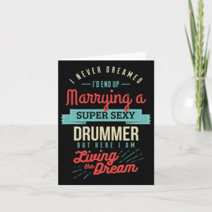 Married To A Drummer Spouse Gifts  Card
