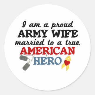 Married to a Hero Classic Round Sticker