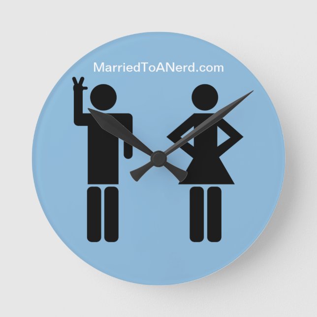 Married To A Nerd Round Clock (Front)