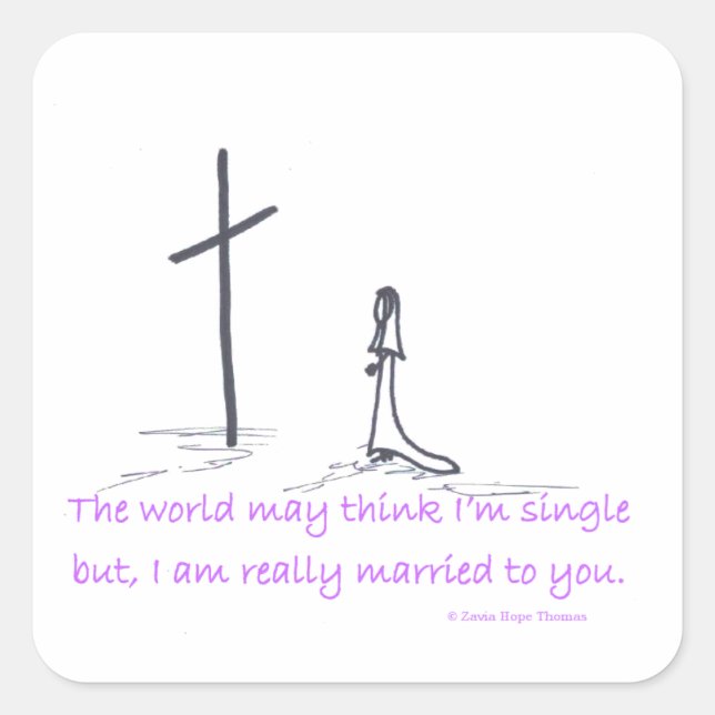 married to you square sticker (Front)