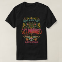 Married Wedding Retro 70s Band Concert Logo Theme 