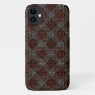 Marrom cross tartan plaid with slight grey relief  iPhone 11 case