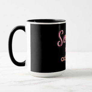 marron add name girl boss text black elegant mug