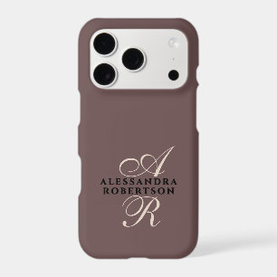 Marron beige noir minimaliste élégant chic monogra