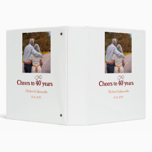 Marron bow cheers to 40 years anniversary wedding binder