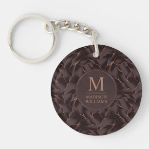 Marron Chocolat & Or Rose Motif Vague Abstrait