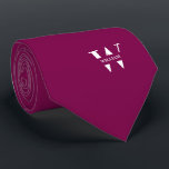 Marron Colour Elegant Monogram Name Tie<br><div class="desc">An elegant necktie featuring a bold white monogram across a smooth Colour background. On top of this monogram sits your first or last name spelled out in all capitals. If you prefer a bolder look for the personal name inside of the large letter you can do the following: Use the...</div>