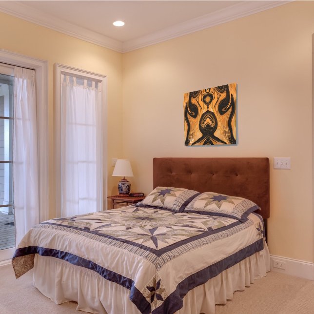 Marron désert Abstrait Sur Toile Emballée Impressi (Créateur téléchargé)