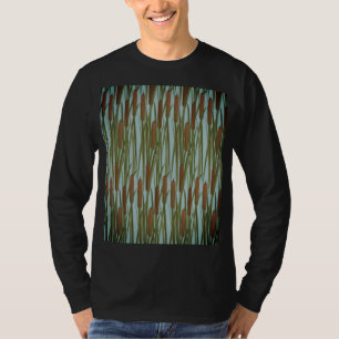 Marron Flowers Geometric Seamless Textured T-Shirt