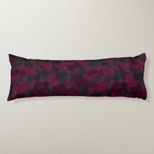 Marron, mulberry and gray camo abstract body pillow