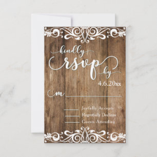 Marron Rustique Bois avec Motif Ajouré RSVP