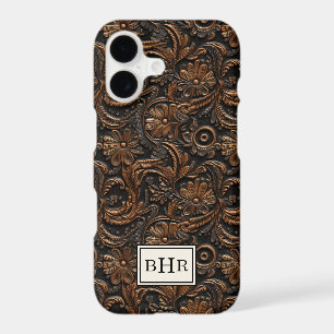 Marron Vintage Cuir Outils Monogrammé