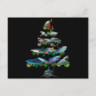 Marry Chrismas shark Holiday Postcard