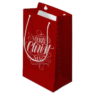 Marry CHRISTmas Chalkboard Calligraphy Christian Small Gift Bag
