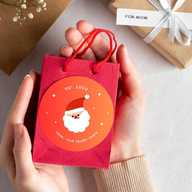 Marry Christmas Santa Claus Classic Round Sticker (From Santa Claus Classic Round Sticker)