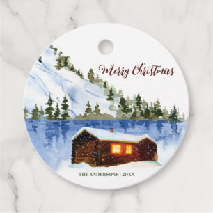 Marry Christmas Winter House Snow Holiday Favour Tags