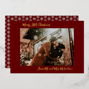 Marry Little Christmas Red Foil Holiday Card