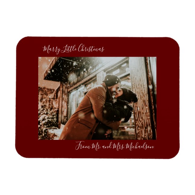 Marry Little Christmas Red Holiday Magnet (Horizontal)