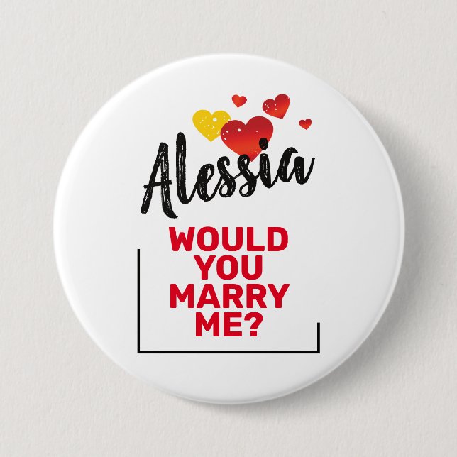 Marry Me 3 Inch Round Button (Front)