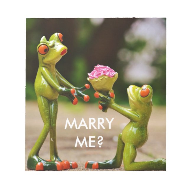 Marry Me cute funny frogs Notepad (Front)