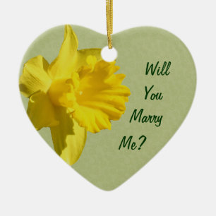 Marry Me Jaune Daffodique Fiançailles Ornement