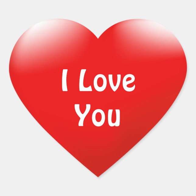 Marry Me Love You Red Heart Proposal Sticker (Front)